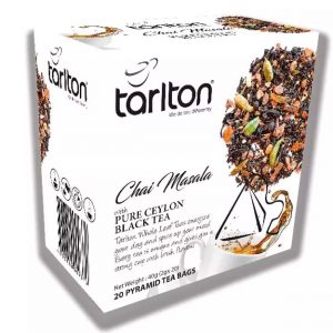 Té Negro Chai Masala Tarlton en sobres pirámide, masala chai con beneficios y calidad Tarlton Tea