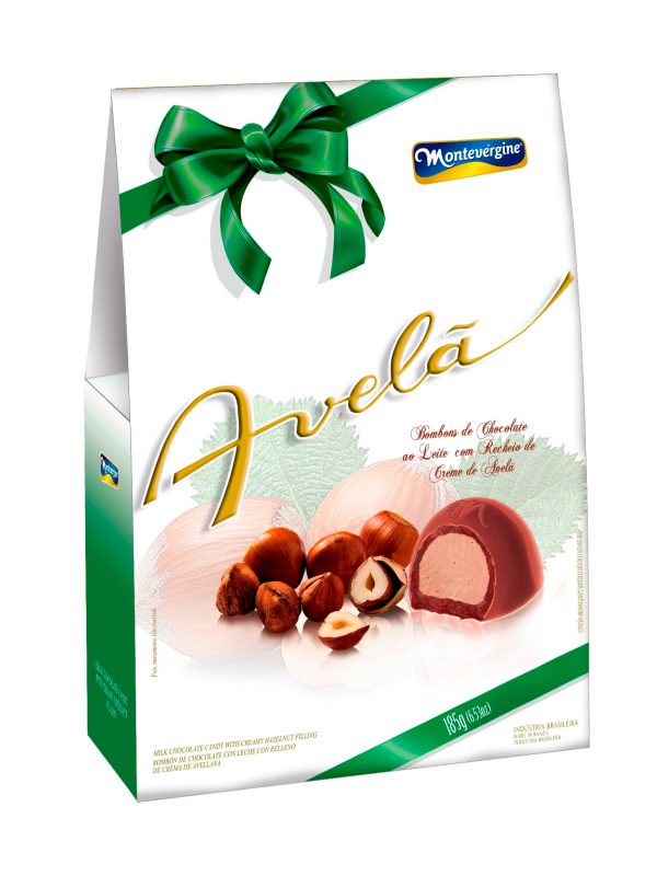 chocolate relleno avellana 185g Montevergine, bombón elegante con crema de avellana