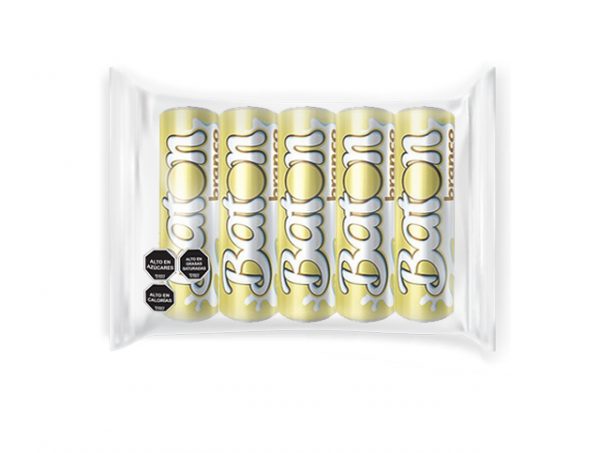 Sachet de batón chocolate blanco Garoto 5 unidades con nueva fórmula más leche
