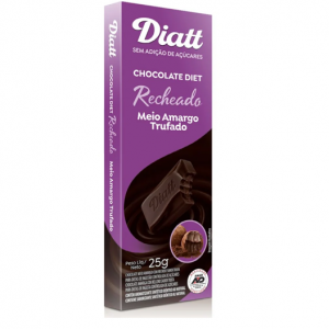 Chocolate sin azúcar trufado semiamargo Diatt, opción saludable para diabéticos y repostería.