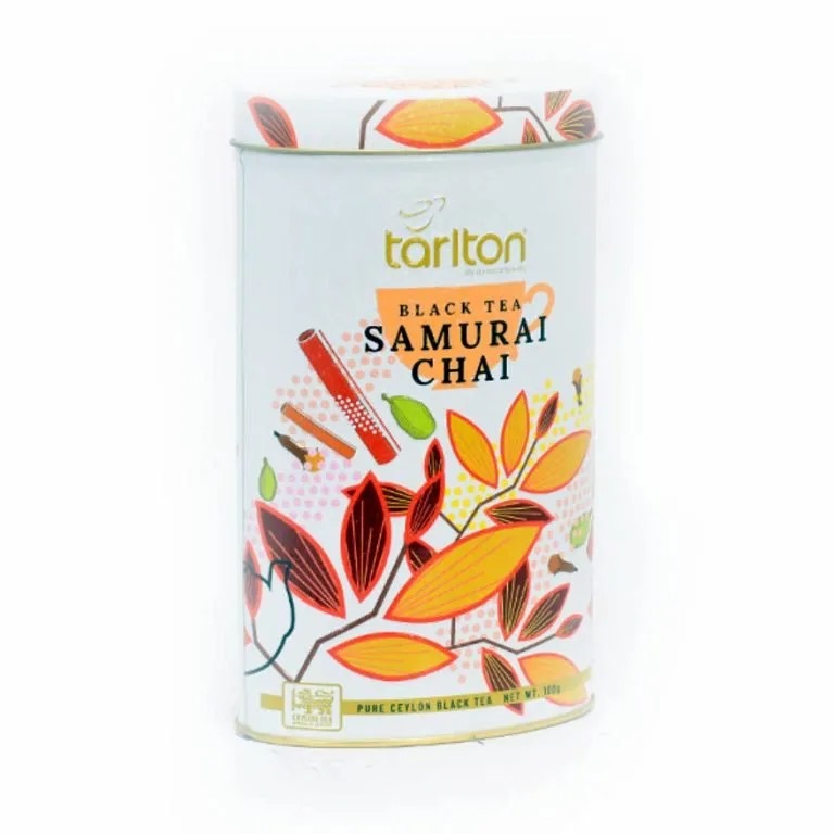 té chai 100g Tarlton Samurai en lata decorativa con especias tradicionales