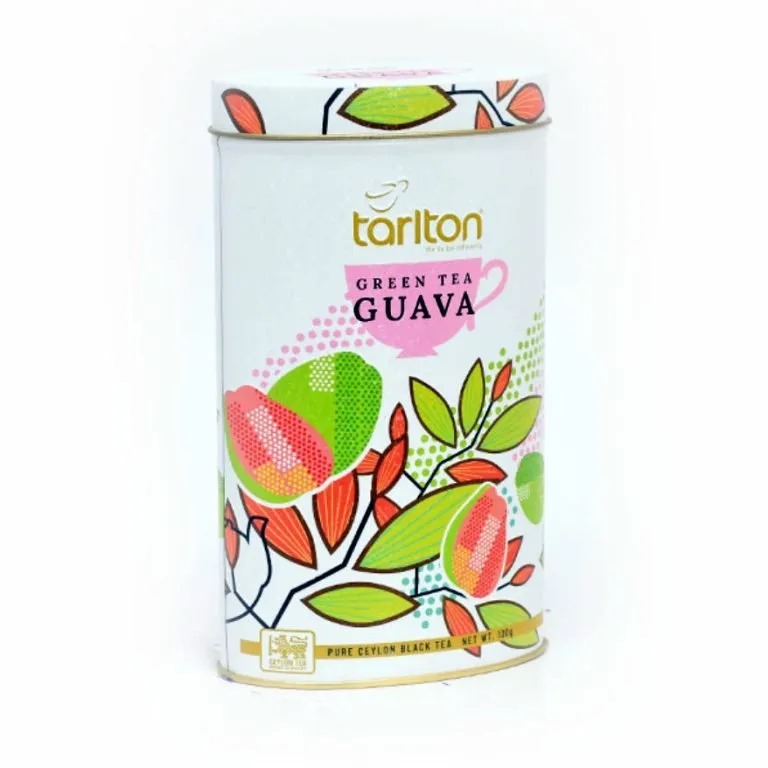 té verde guayaba 100g Tarlton en lata decorativa con frutas tropicales