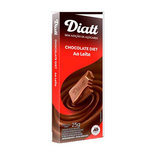 Barra Chocolate de leche Diatt 25grs ¡SIN AZÚCAR AÑADIDA! - Imagen 2